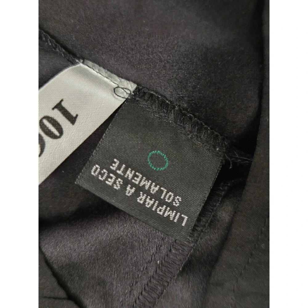 Kenneth Cole‎ New York Mens Silk Cotton Blend Dress Shirt Black Hidden Button M